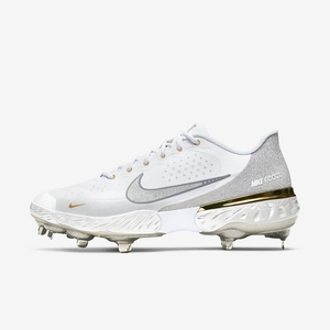 Crampon Baseball Nike Alpha Huarache Elite 3 Low Blanche 0657-924 White/Smoke Grey/Light Solar Flare Heather/Metallic Silver Femme | WQA-07819349